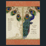 Peacock & Feather Elegant Matching Wedding Program<br><div class="desc">DOCUMENT SELECTIE: Dit zal vlak aankomen en ontvouwen. Je moet het in tweeën vouwen. De meeste drukkerijen doen dit tegen een zeer nominale vergoeding, of je kunt het zelf doen. Tenzij u van plan bent om een beroep print shop score te hebben en vouw dit NIET BESTEL de kaart stock...</div>