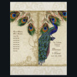 Peacock & Feather Elegant Matching Wedding Program<br><div class="desc">PAPIERSELECTIE: Dit komt vlak en ontvouwen. Je moet het in tweeën vouwen. De meeste drukkerijen doen dit voor een zeer nominaal bedrag, of je kunt het zelf doen. Tenzij u van plan bent om een professionele drukwinkelscore te hebben en dit te vouw aan NIET BESTEL de kaartvoorraadupgrade. Bestel de bestelling...</div>