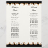 Peacock & Feather Elegant Matching Wedding Program (Achterkant)