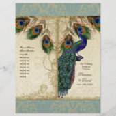 Peacock & Feather Elegant Matching Wedding Program (Voorkant)