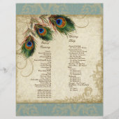Peacock & Feather Elegant Matching Wedding Program (Achterkant)