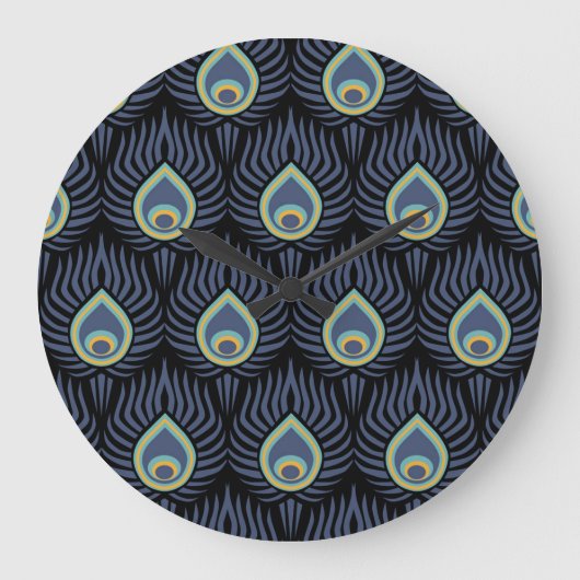 Peacock Feather: Elegant patroon. Grote Klok (Voorkant)