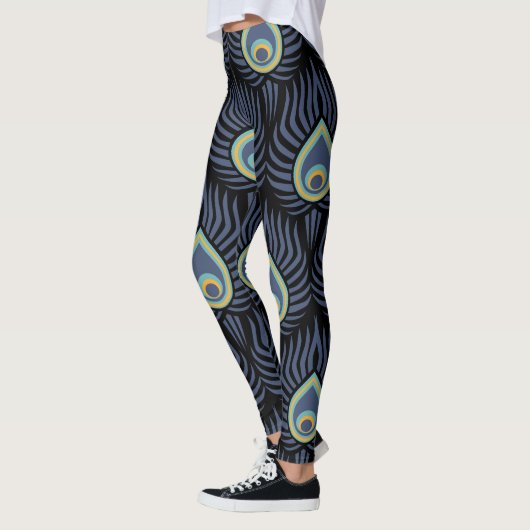 Peacock Feather: Elegant patroon. Leggings (Links)