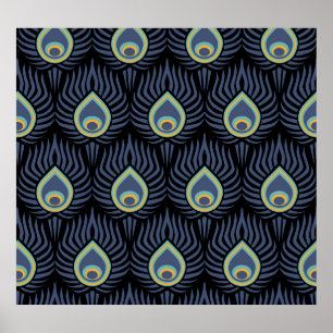 Peacock Feather: Elegant patroon. Poster