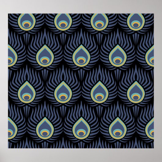 Peacock Feather: Elegant patroon. Poster (Voorkant)