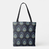 Peacock Feather: Elegant patroon. Tote Bag (Achterkant)