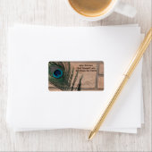 Peacock Feather en Adresetiketten van bricks Etiket (Insitu)