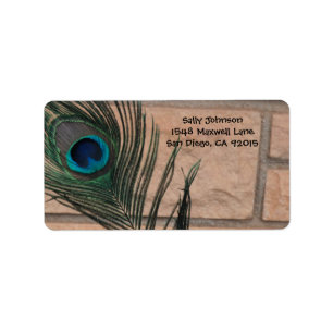 Peacock Feather en Adresetiketten van bricks Etiket