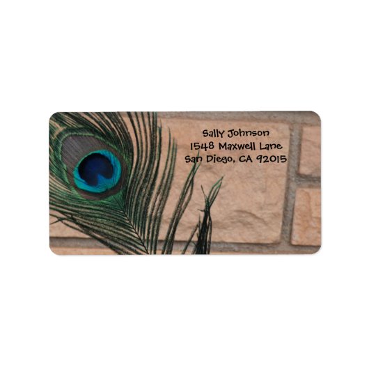 Peacock Feather en Adresetiketten van bricks Etiket (Voorkant)