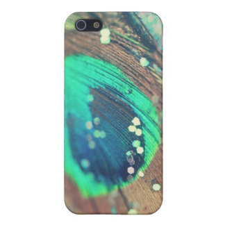 Peacock Feather en Glitter iPhone Case 5 Hoesje