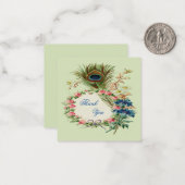 Peacock Feather en  ventilator Dank u wel Notitiekaartje (Voorkant / Achterkant in situ)