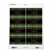 Peacock Feather en zwart adreslabel Etiket (Full Sheet)