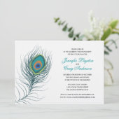 Peacock Feather Engagement Party Kaart (Staand voorkant)