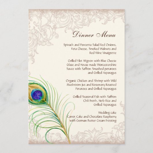  Peacock Feather Etched van het menu Bindend (Voorkant)