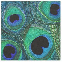 Peacock Feather Fabric Blauwgroen Aqua Blue Green Stof