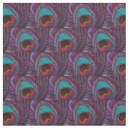 Peacock Feather Fabric - Blauwgroen blauw Paars zw Stof