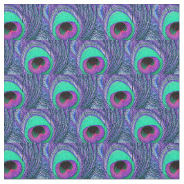 Peacock Feather Fabric Green Blauwgroen Paarse Roz Stof
