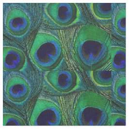 Peacock Feather Fabric - Groen Blauwgroen Blauw Na Stof