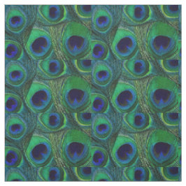 Peacock Feather Fabric - Groen Blauwgroen Blauw Na Stof
