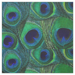 Peacock Feather Fabric - Groen Blauwgroen Blauw Na Stof