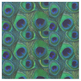 Peacock Feather Fabric - Groen Blauwgroen Blauw Na Stof