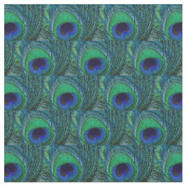 Peacock Feather Fabric - Groen, Blauwgroen, Blauw, Stof