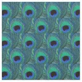 Peacock Feather Fabric - Groen, Blauwgroen, blauw, Stof