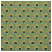 Peacock Feather Fabric - Oranje Aqua Blue Green Stof (Swatch)
