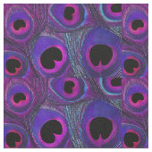 Peacock Feather Fabric Paars Roze grijs zwart Stof (Close Up)