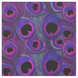 Peacock Feather Fabric Paars Roze grijs zwart Stof