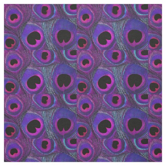 Peacock Feather Fabric Paars Roze grijs zwart Stof (Swatch)