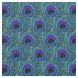 Peacock Feather Fabric Paarse Periwinkle Blue Aqua Stof