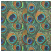 Peacock Feather Fabric - Tan, Aqua, Blue, Green Stof (Swatch)