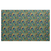 Peacock Feather Fabric - Tan, Aqua, Blue, Green Stof (Fat Quarter)