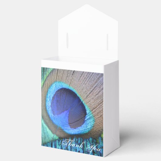 Peacock Feather Favor Bag Bedankdoosjes (Geopend)