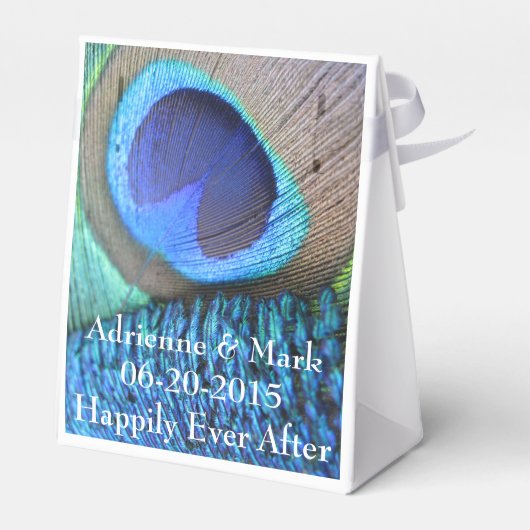 Peacock Feather Favor Bag Bedankdoosjes (Achterkant)