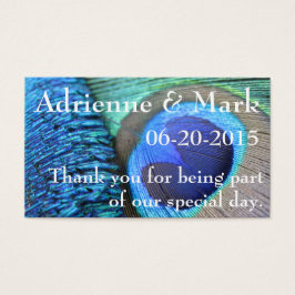 Peacock Feather Favor Tag Visitekaartje