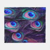 Peacock Feather Fleece Deken (Voorkant (Horizontaal))