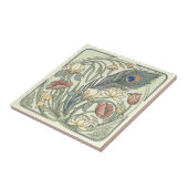 Peacock Feather Floral Art Nouveau Pat#1 ID1193 Tegeltje (Zijkant)