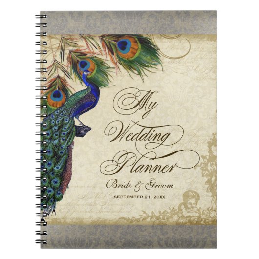 Peacock & Feather Formal Wedding Planner Journal Notitieboek (Voorkant)