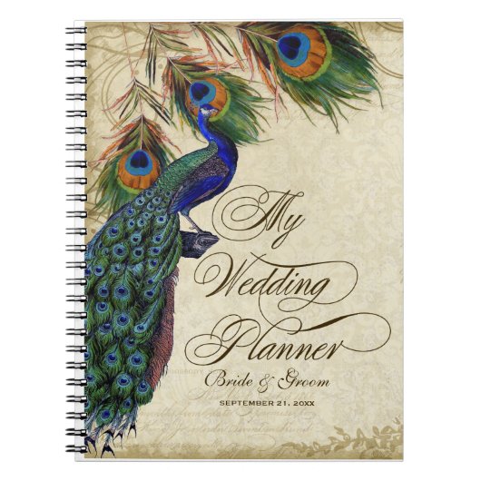 Peacock & Feather Formal Wedding Planner Journal Notitieboek (Voorkant)
