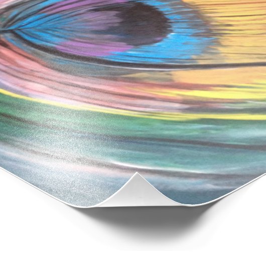 Peacock Feather Foto Afdruk (Hoek)