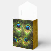 Peacock Feather geborsteld Gouden Favor Box Bedankdoosjes (Geopend)