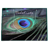 Peacock Feather Gepersonaliseerd Party Tas Gift Ba Large Cadeautasje (Voorkant)