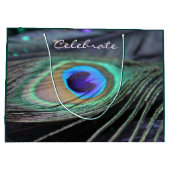 Peacock Feather Gepersonaliseerd Party Tas Gift Ba Large Cadeautasje (Achterkant)