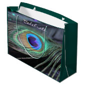 Peacock Feather Gepersonaliseerd Party Tas Gift Ba Large Cadeautasje (Achterkant Gekanteld)