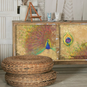 Peacock Feather Gilded Gold Scrollwork 1 Tissuepapier