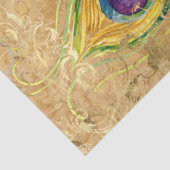 Peacock Feather Gilded Gold Scrollwork 1 Tissuepapier (Detail)