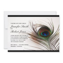 Peacock Feather Glamor Wedding Invitation
