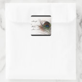 Peacock Feather Glamour Envelope Seal Vierkante Sticker (Tas)